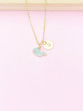 Gold Blue Whale Charm Necklace, N3199A