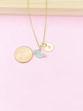 Gold Blue Whale Charm Necklace, N3199A