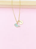 Gold Blue Whale Charm Necklace, N3199A