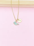 Gold Blue Whale Charm Necklace, N3199A