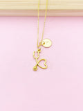 Gold Stethoscope Charm Necklace, N3311