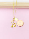 Gold Stethoscope Charm Necklace, N3311