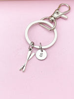 Silver Oars Charm Keychain, Rowing Keychain, Crew Oars Charm Key ring, Rowing Crew Gift, Personalized Gift, N1588