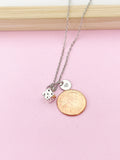 Silver Dice Charm Necklace, N763