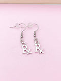 Silver Rx Charm Earrings, N3755