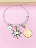 Silver Sunburst Charm Bracelet Gift, Sun Bracelet, N2113