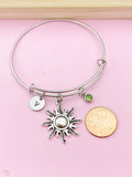 Silver Sunburst Charm Bracelet Gift, Sun Bracelet, N2113