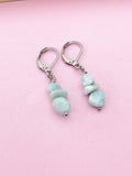 Silver Larimar Earrings, Natural Gemstone Jewelry N3971A