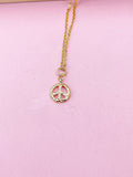 Gold Peace Charm Necklace, N2171