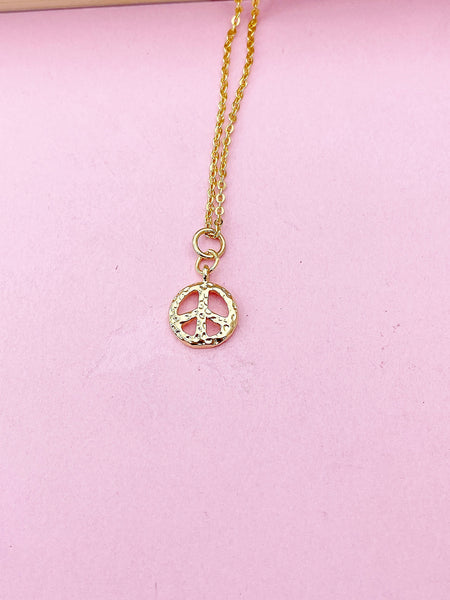 Gold Peace Charm Necklace, N2171