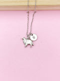 Silver Collie Dog Charm Necklace, Collie Dog Domestic Animal Charm, N4371