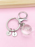 Silver Dandelion Keychain, Birthday Wish Jewelry Gifts, N1263Z