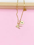 Gold Swallow Charm Necklace, Sparrow Dove Bird Charm, N4771