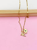 Gold Swallow Charm Necklace, Sparrow Dove Bird Charm, N4771