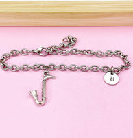 Silver Bass Clarinet Charm Bracelet, Music Charm, Matching Band Gifts, Personalized Gift, N1295A