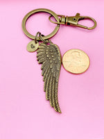 Bronze Guardian Angel Charm Keychain, N2878