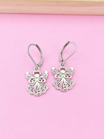 Silver Guardian Angel Charm Earrings, N268Z