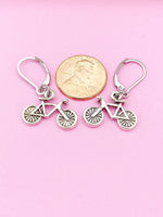 Silver or Gold Bicycle Charm Earrings, N157A