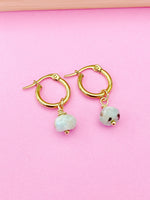 Silver Larimar Earrings, Natural Gemstone Jewelry N5117A