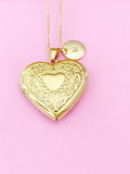 Gold Heart Locket Necklace, N1800