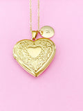 Gold Heart Locket Necklace, N1800
