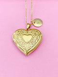 Gold Heart Locket Necklace, N1800