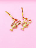 Gold Lobster Ocean Charm Earrings, Shrimp, N4860A