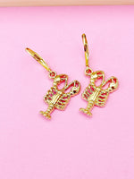 Gold Lobster Ocean Charm Earrings, Shrimp, N4860A
