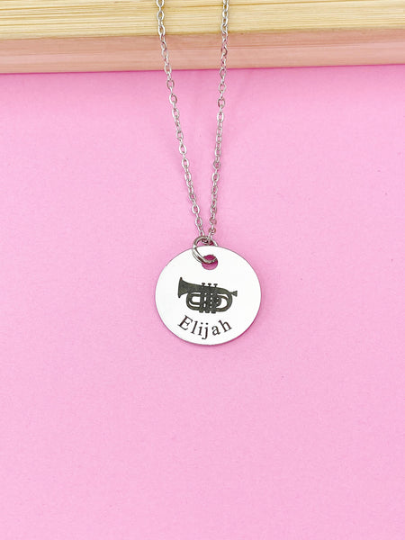 Silver Baritone Charm Necklace, Music Instrument School Marching Band Gifts Idea, D470