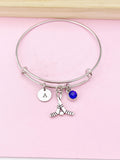 Silver Hockey Stick Charm Bracelet