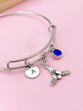 Silver Hockey Stick Charm Bracelet