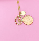 Gold Tulip Flower Charm Necklace, N2033A