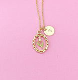 Gold Tulip Flower Charm Necklace, N2033A