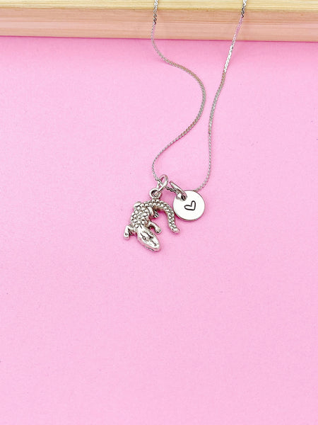 Silver or Gold Alligator Necklace, Crocodile Necklace, Personalized Customized Jewelry, N5400Z