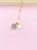 Green Natural Aventurine Necklace, Gemstone Jewelry, N4608Z