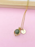 Green Natural Aventurine Necklace, Gemstone Jewelry, N4608Z