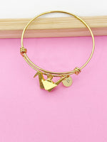 Gold Japanese Paper Bird Crane Bracelet, Personalized Gift, N1470