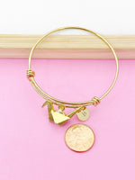 Gold Japanese Paper Bird Crane Bracelet, Personalized Gift, N1470