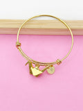 Gold Japanese Paper Bird Crane Bracelet, Personalized Gift, N1470