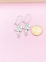 Silver Hand with Poker Play Cards Charm Earrings, N141A
