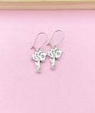 Silver Hand with Poker Play Cards Charm Earrings, N141A