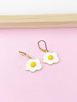 Gold Poached Egg Charm Earrings, Star Egg Jewelry, N4979A