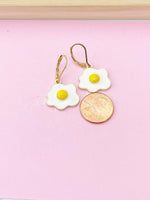 Gold Poached Egg Charm Earrings, Star Egg Jewelry, N4979A