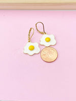Gold Poached Egg Charm Earrings, Star Egg Jewelry, N4979A