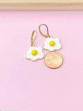 Gold Poached Egg Charm Earrings, Star Egg Jewelry, N4979A