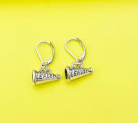 Silver Megaphone Cheerleader Charm Earrings, N5299B