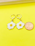 Gold Poached Egg Charm Earrings, Star Egg Jewelry, N4979Z