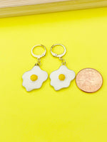 Gold Poached Egg Charm Earrings, Star Egg Jewelry, N4979Z