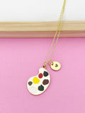 Gold Artist Palette Charm Necklace, N4980B