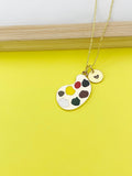 Gold Artist Palette Charm Necklace, N4980B